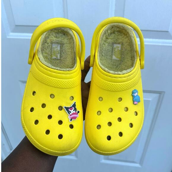 Crocs‎ Classic Lined Clogs Unisex Size M6 W8 Yellow Sandals - Picture 15 of 15